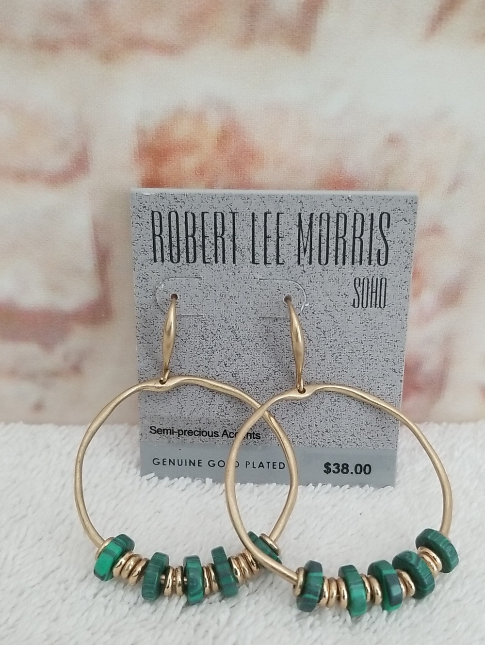 New Robert Lee Morris Beaded Gypsy Hoop Earrings